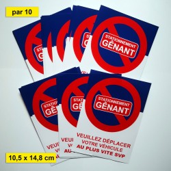 Autocollants pour stationnement gênant - Vendus par Lots